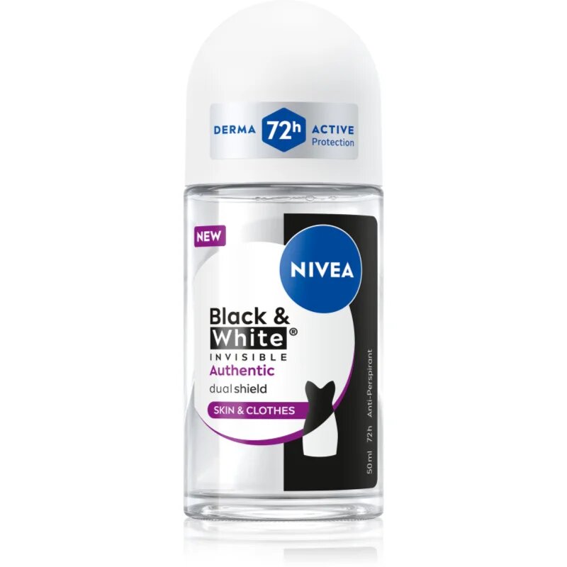 Nivea Black & White Authentic deodorant roll-on antiperspirant 50 ml