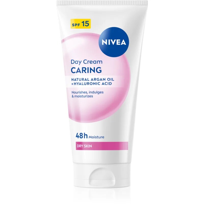Nivea Caring crema de zi hranitoare pentru tenul uscat SPF 15 50 ml