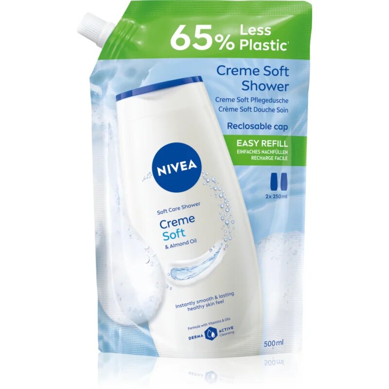 Nivea Creme Soft gel cremos pentru dus rezervă 500 ml