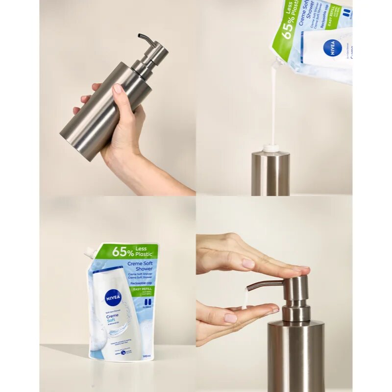 Nivea Creme Soft gel cremos pentru dus rezervă 500 ml