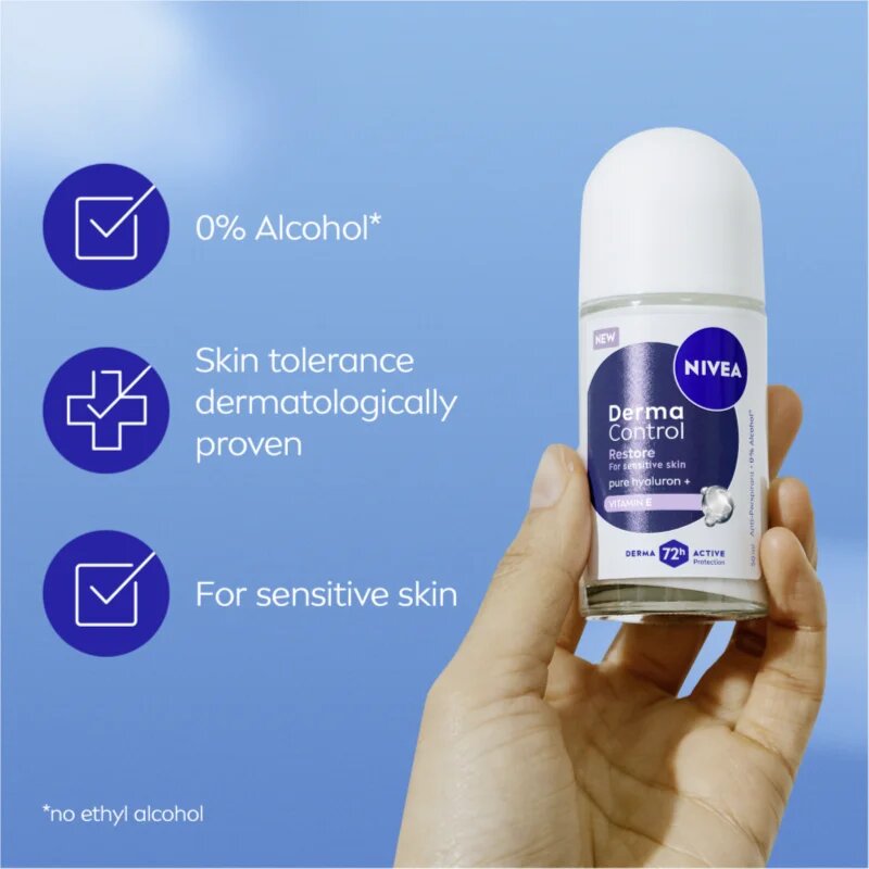 Nivea Derma Control Restore deodorant roll-on antiperspirant 72 ore 50 ml
