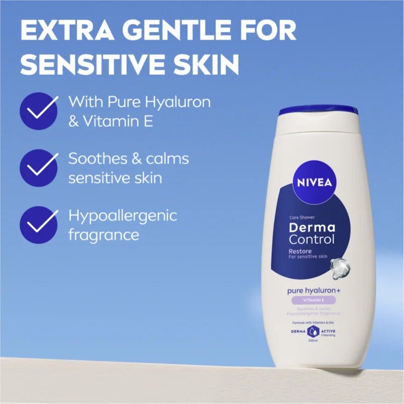 Nivea Derma Control Restore gel de dus hidratant cu acid hialuronic 250 ml