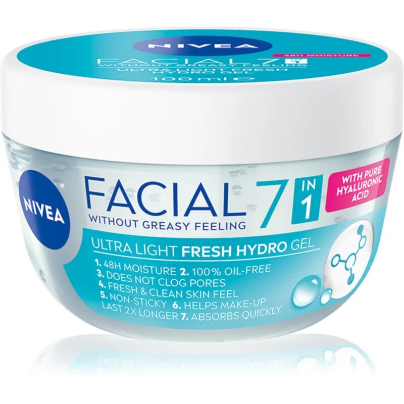 Nivea Facial Plumping Hydro Gel gel hidratant facial cu acid hialuronic 100 ml