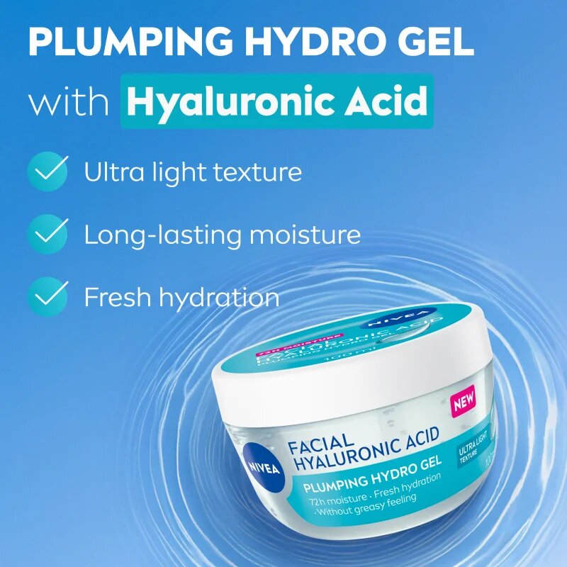 Nivea Facial Plumping Hydro Gel gel hidratant facial cu acid hialuronic 100 ml