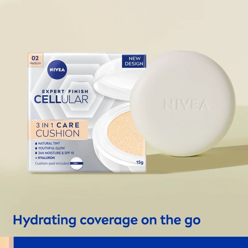 Nivea Hyaluron Cellular Filler Cushion fond de ten tip cushon 3 in 1 culoare 02 Medium 15 g