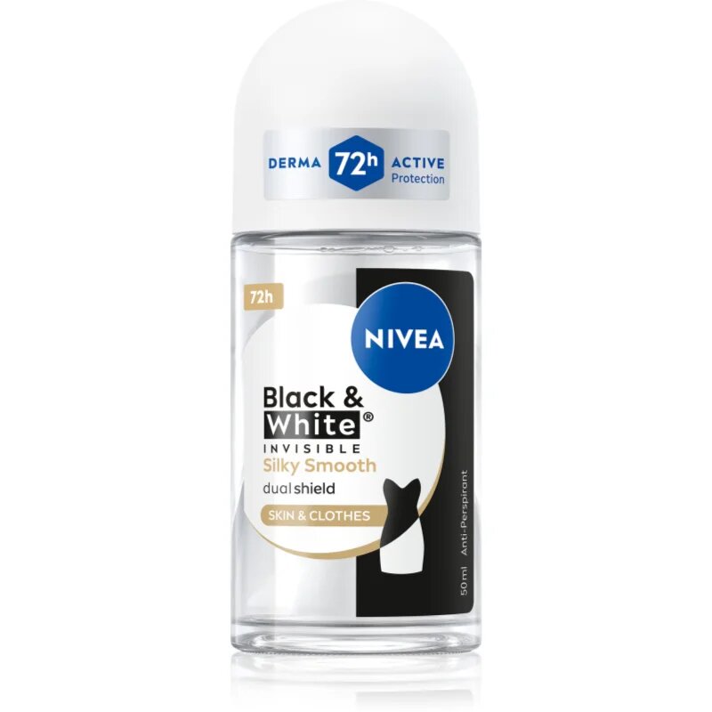 Invisible Black & White Silky Smooth deodorant roll-on antiperspirant pentru femei 50 ml