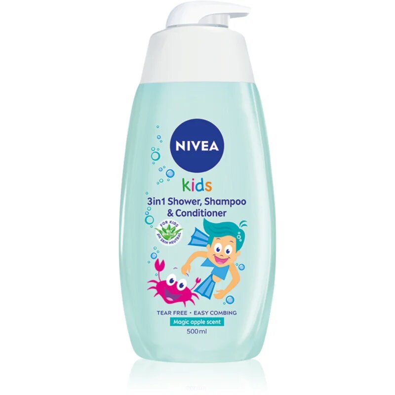 Nivea Kids Magic Apple gel de duș și șampon delicat pentru copii 3 in 1 500 ml
