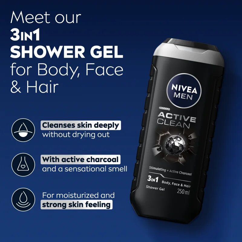 Nivea MEN Active Clean gel de duș pentru barbati 887 ml