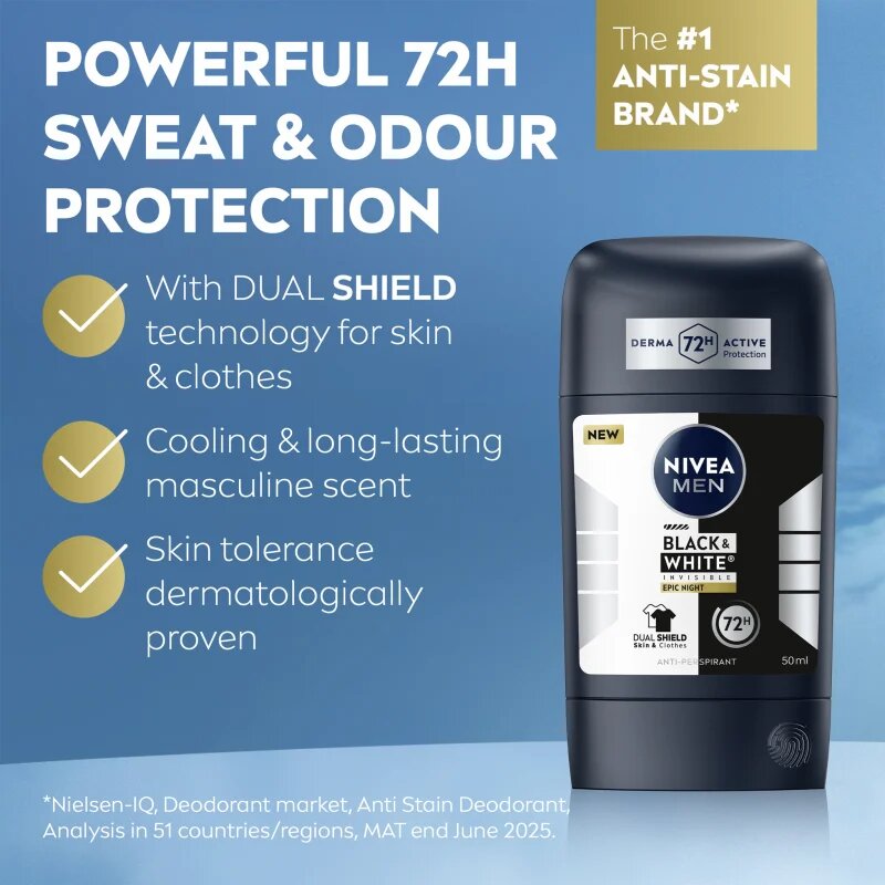 Nivea MEN Black & White Epic Night antiperspirant puternic pentru barbati 50 ml