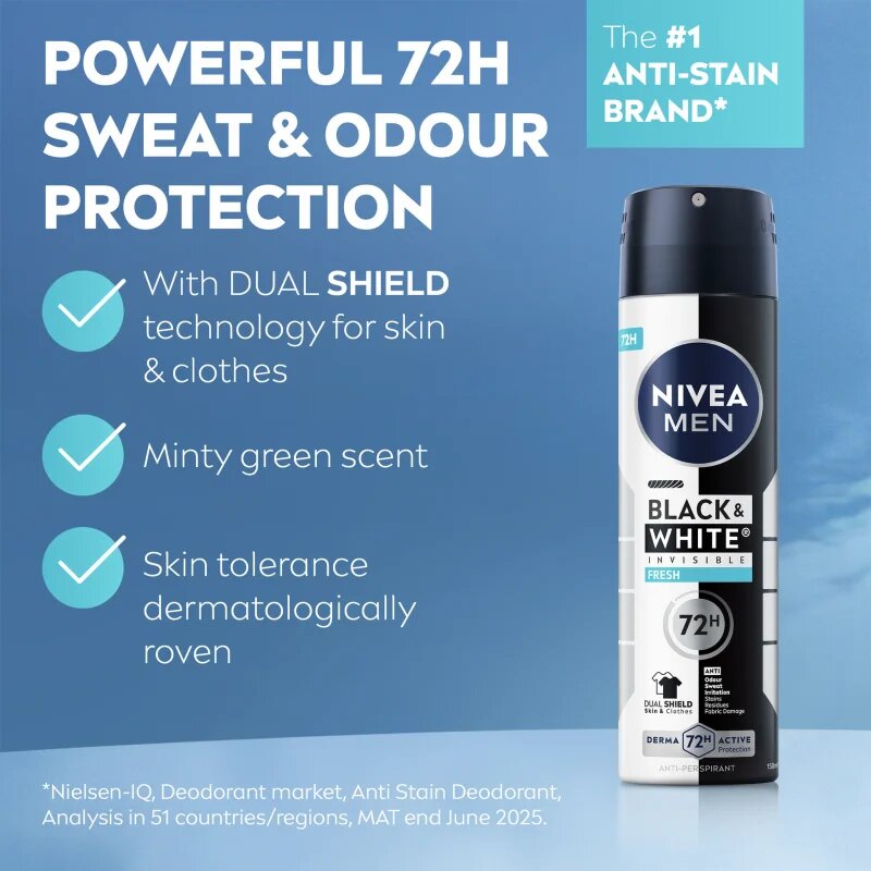 Nivea MEN Black & White Fresh spray anti-perspirant 200 ml