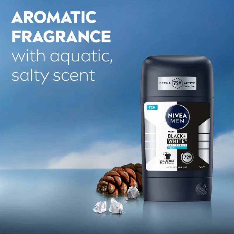 Nivea MEN Black & White Invisible Fresh antiperspirant puternic pentru barbati 50 ml