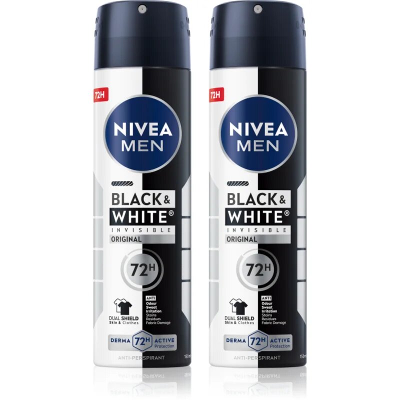 Nivea MEN Black & White Invisible Original spray anti-perspirant ambalaj economic