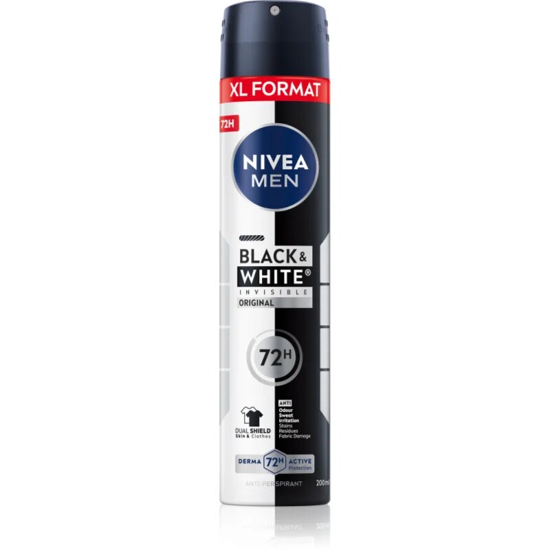Nivea Men Black & White Invisible Original spray anti-perspirant pentru barbati 200 ml