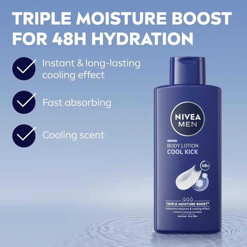 Nivea MEN Cool Kick loțiune de corp hidratantă 400 ml
