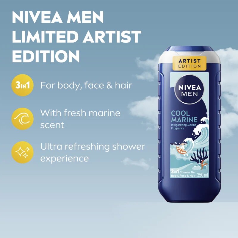 Nivea MEN Cool Marine gel de dus pentru corp si par 250 ml