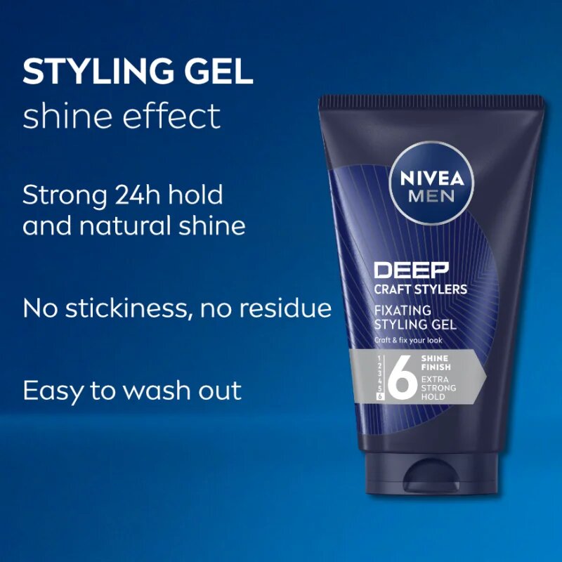 Nivea MEN Craft Stylers gel de par pentru par neted si stralucitor 150 ml