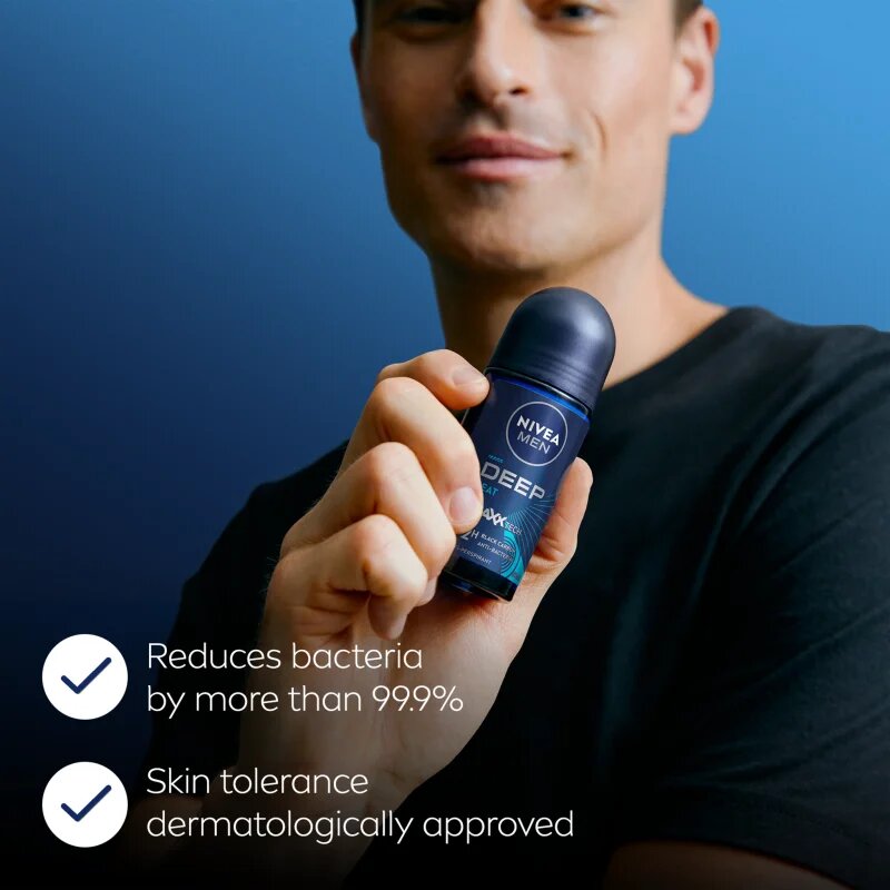 Nivea MEN Deep Beat deodorant roll-on antiperspirant 72 ore pentru bărbați 50 ml