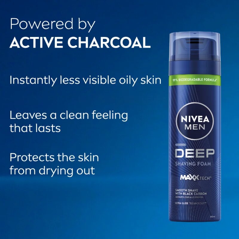 Nivea MEN Deep spumă pentru bărbierit pentru barbati 200 ml