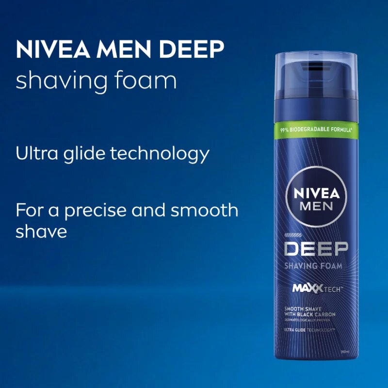 Nivea MEN Deep spumă pentru bărbierit pentru barbati 200 ml