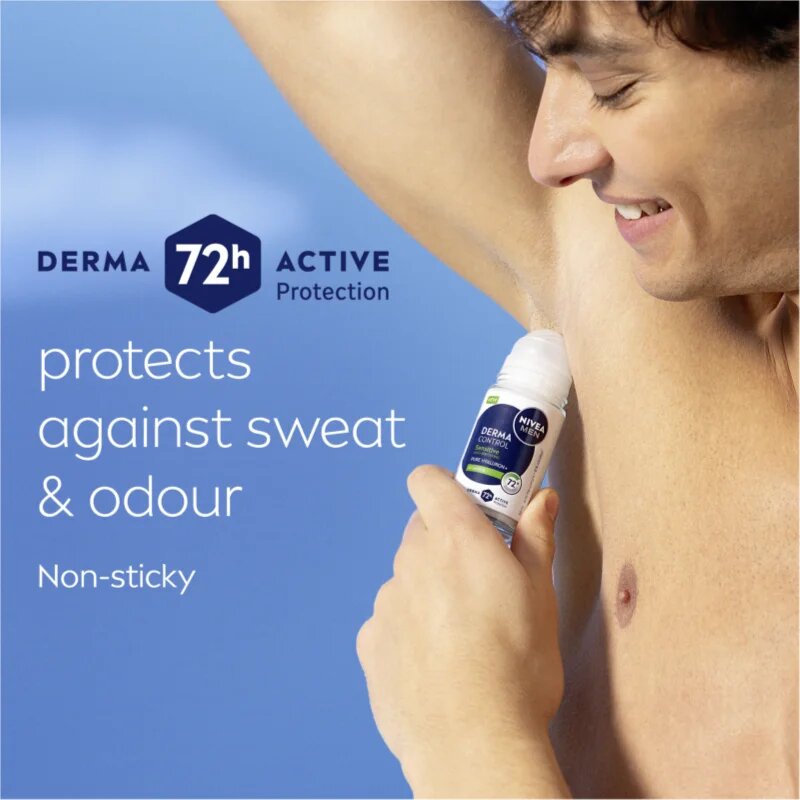 Nivea MEN Derma Control Sensitive deodorant roll-on antiperspirant pentru piele sensibila 50 ml