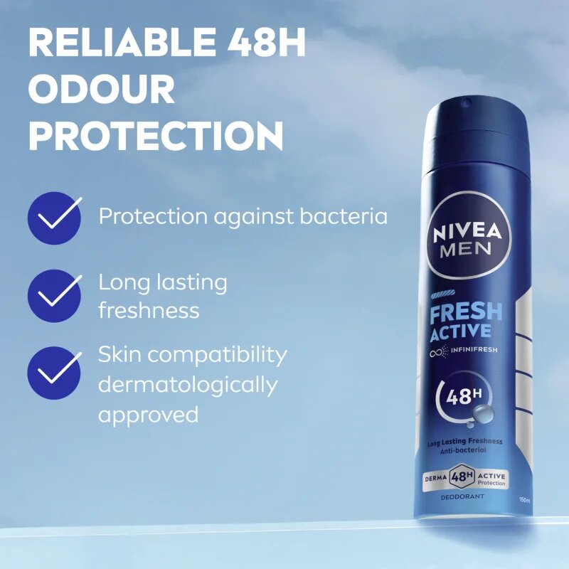 Nivea MEN Fresh Active deodorant spray pentru barbati 200 ml