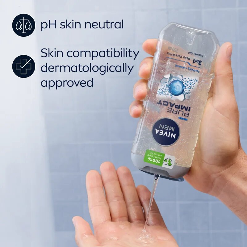 Nivea MEN Pure Impact gel de duș pentru barbati 250 ml