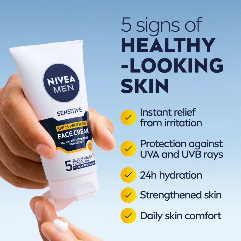 Nivea MEN Sensitive cremă protectoare pentru barbati SPF 15 75 ml