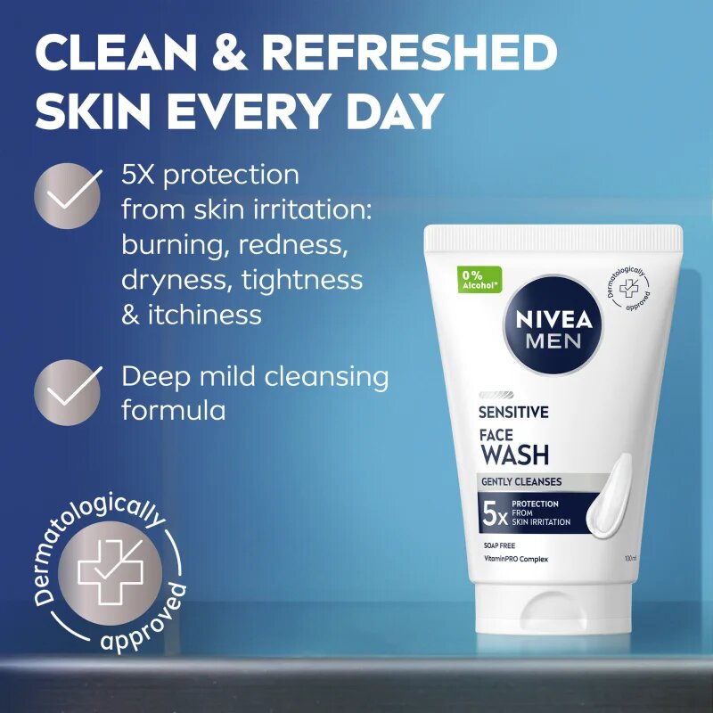 Nivea Men Sensitive gel de curățare pentru barbati 100 ml
