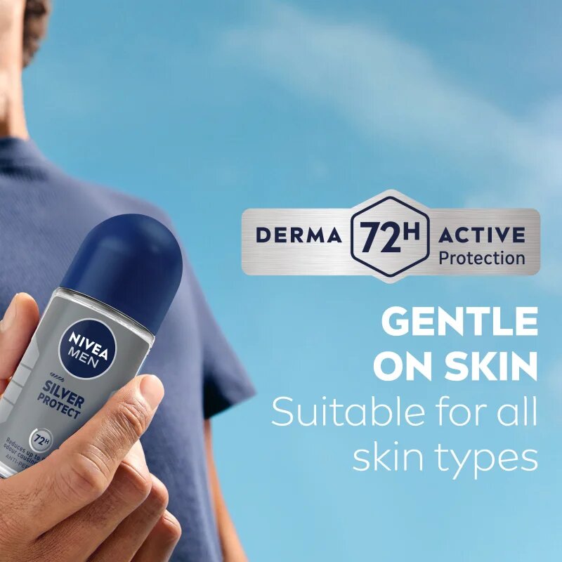 Nivea MEN Silver Protect deodorant roll-on antiperspirant pentru barbati 50 ml
