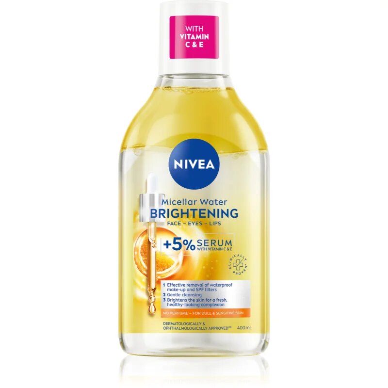 Nivea Micellar Brightening apa pentru curatare cu particule micele pentru o piele mai luminoasa 400 ml