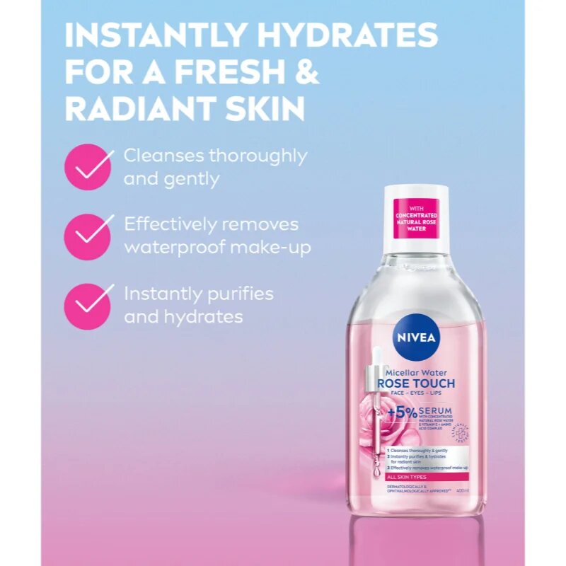 Nivea Rose Touch apa micelara 2 in 1 400 ml