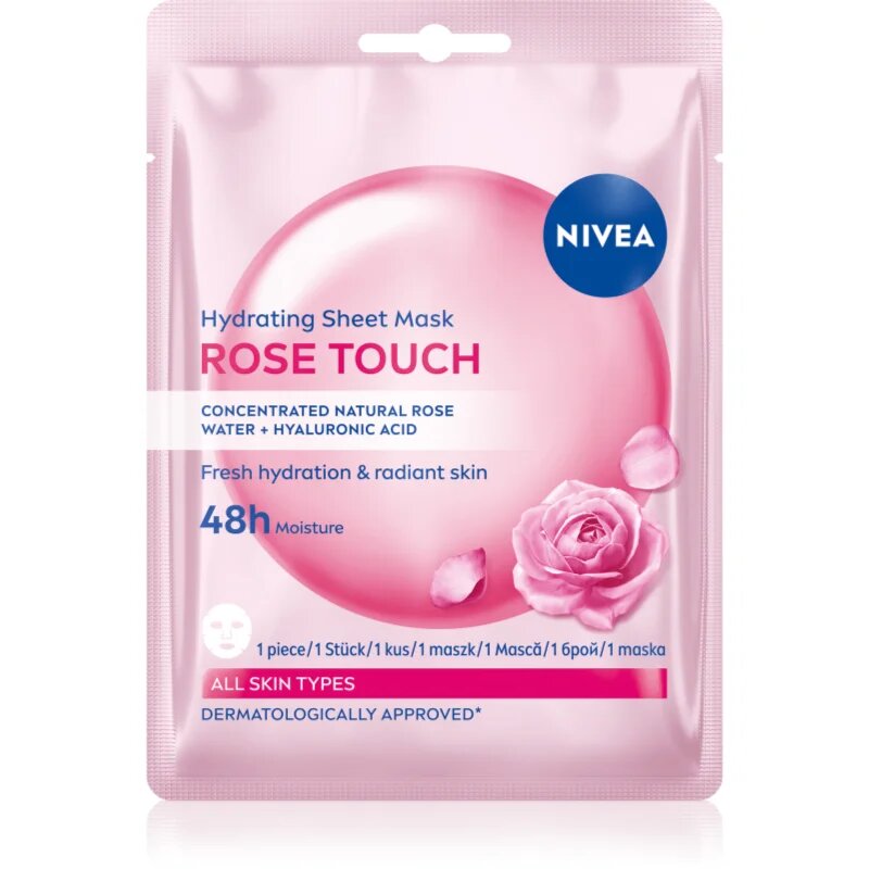 Nivea Rose Touch mască textilă hidratantă 1 buc