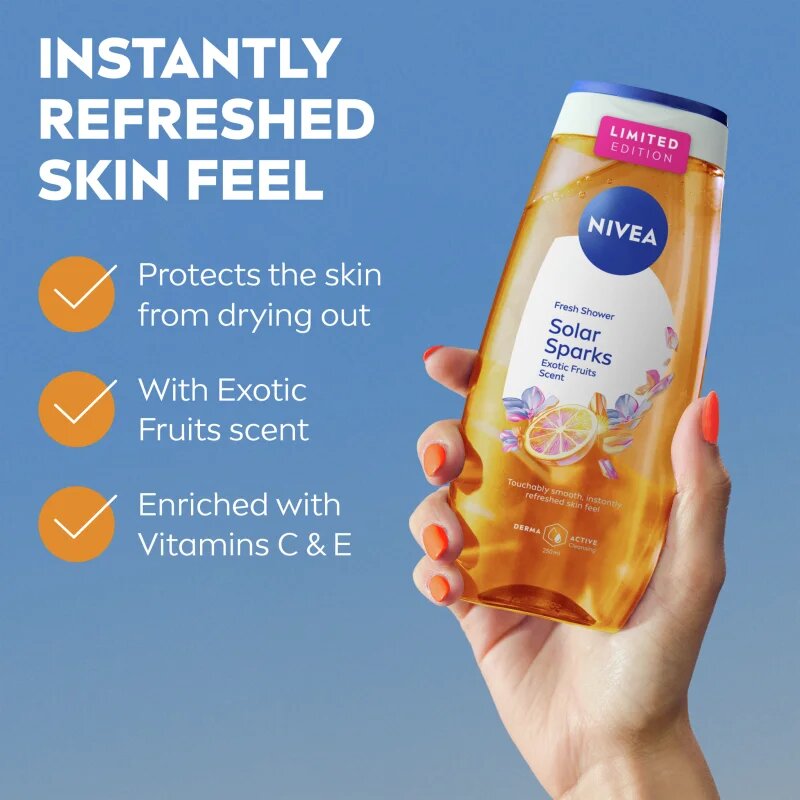 Nivea Solar Sparks gel de dus revigorant 250 ml