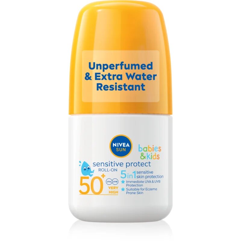 Nivea SUN Babies & Kids lapte de soare pentru copii roll-on SPF 50+ 50 ml