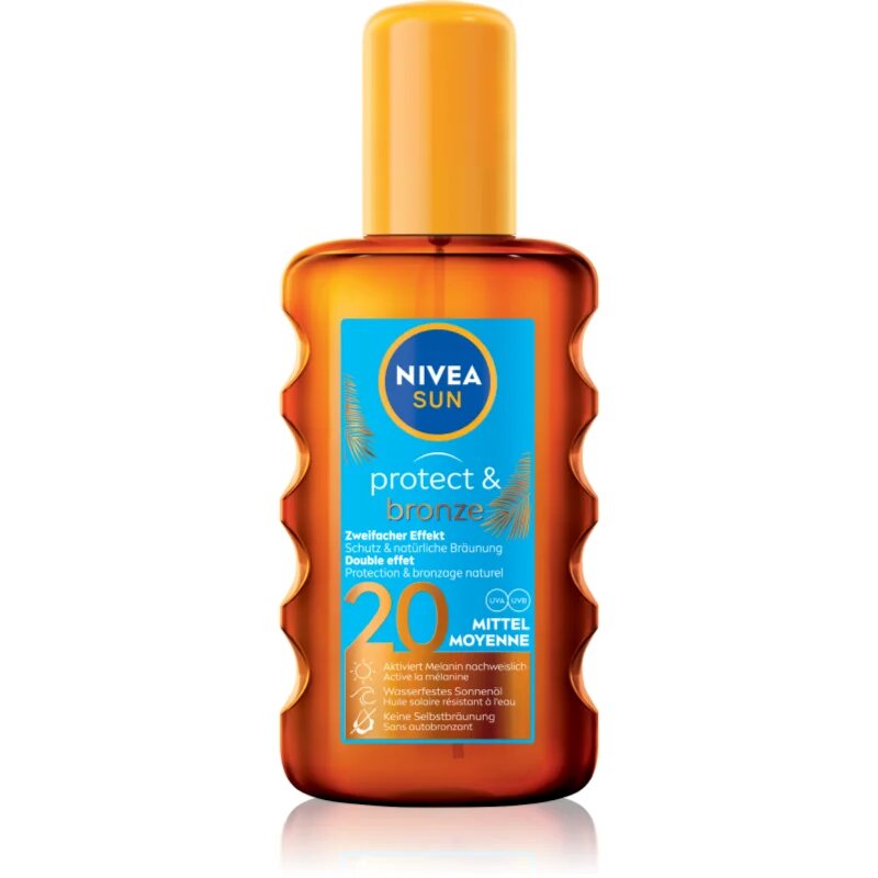 Nivea SUN Protect & Bronze ulei de bronzat pentru piele uscata SPF 20 200 ml