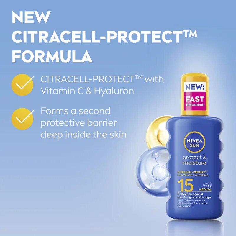 Nivea SUN Protect & Moisture spray pentru bronzat SPF 15 200 ml