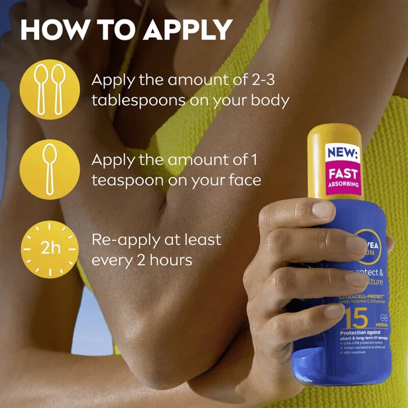 Nivea SUN Protect & Moisture spray pentru bronzat SPF 15 200 ml