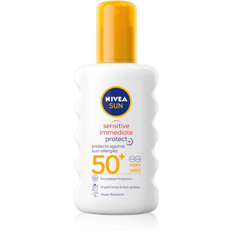 Nivea SUN Sensitive Immediate spray protector pentru plajă SPF 50+ 200 ml