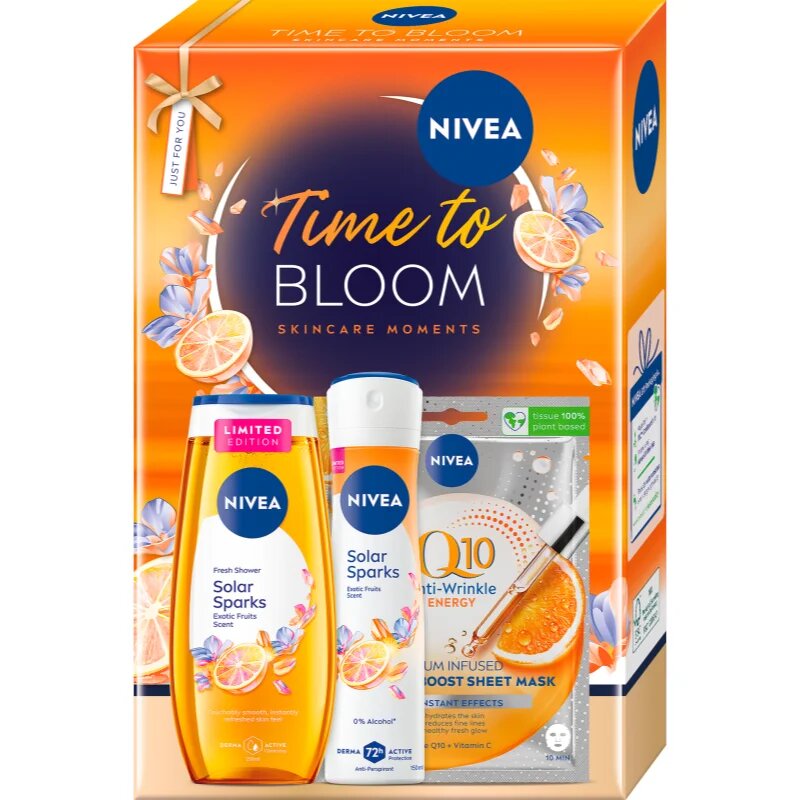 Nivea Time to Bloom set cadou corp si fata