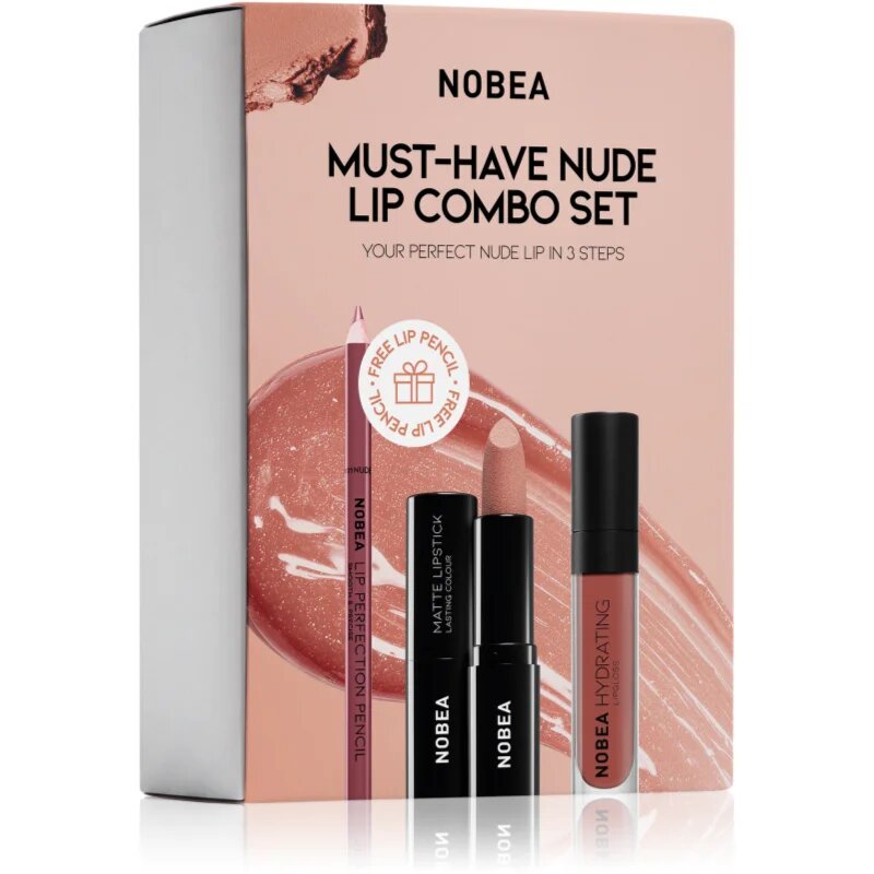NOBEA Day-to-Day Must-have Nude Lip Combo Set set cadou de buze