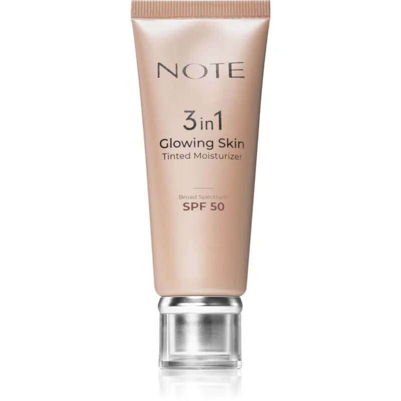 Note Cosmetique 3 in 1 Glowing Skin cremă hidratantă nuanțatoare pentru o piele mai luminoasa SPF 50 30 ml