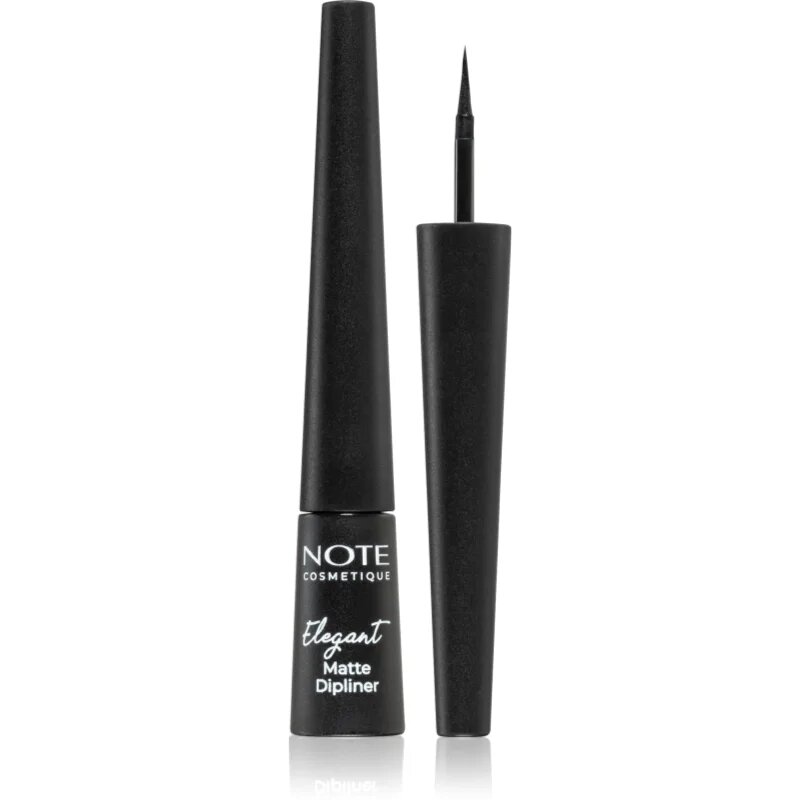 Note Cosmetique Elegant Matte Dipliner tuș lichid pentru ochi cu efect mat culoare 01 Coal Black 25 ml