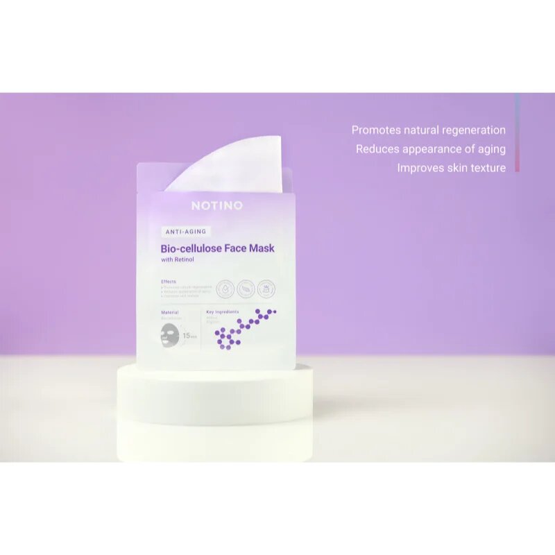 Notino Anti-Aging Bio-Cellulose Face Mask with Retinol mască textilă cu efect antirid 25 g