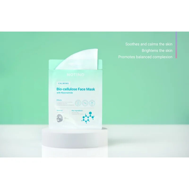 Notino Calming Bio-Cellulose Face Mask with Niacinamide set de măști textile cu efect calmant