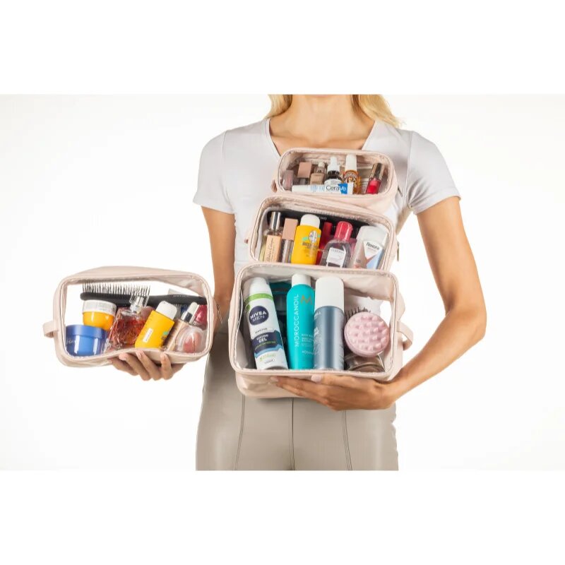 Notino Travel Collection Clear Organizer Set Set de călătorii Beige 4 buc