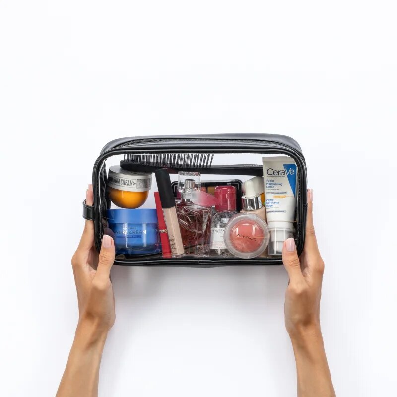 Notino Travel Collection Large Clear Organizer geantă de cosmetice transparentă L Black 26x14x85 cm 1 buc