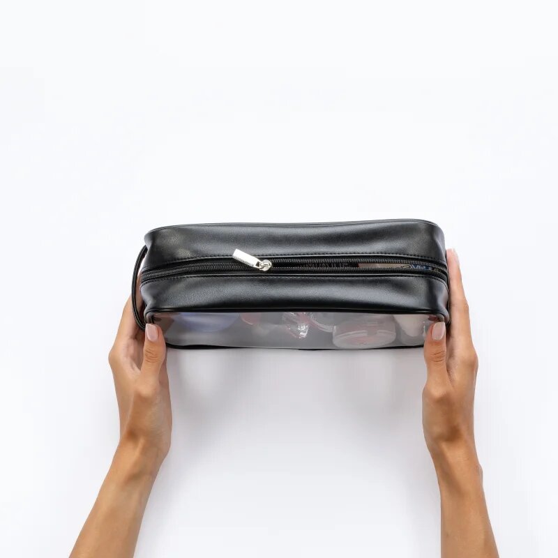 Notino Travel Collection Large Clear Organizer geantă de cosmetice transparentă L Black 26x14x85 cm 1 buc