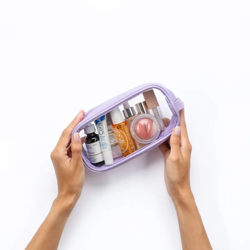 Notino Travel Collection Small Clear Organizer geantă de cosmetice transparentă transparent S Purple 20x10x5 cm 1 buc