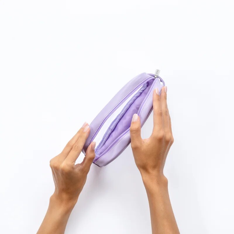 Notino Travel Collection Small Clear Organizer geantă de cosmetice transparentă transparent S Purple 20x10x5 cm 1 buc
