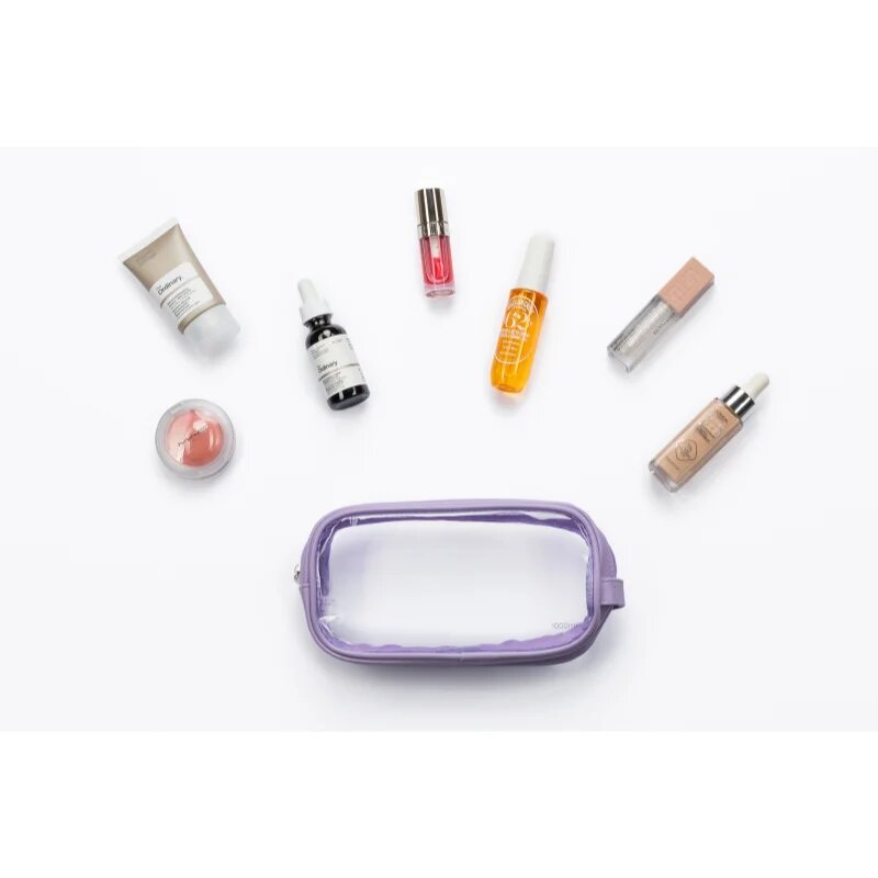 Notino Travel Collection Small Clear Organizer geantă de cosmetice transparentă transparent S Purple 20x10x5 cm 1 buc